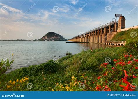 prakasam barrage bridge stock photography image