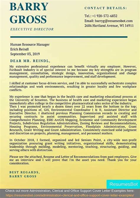 executive director cover letter samples templates  rb