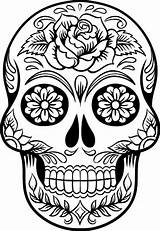 Skull Sugar Coloring Pages Printable Mexican sketch template