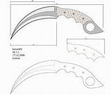 Knife Karambit sketch template