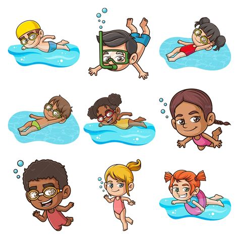 cartoon kids swimming pool