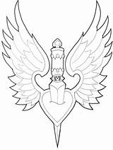 Dagger Wings Flash Drawings Angel Winged Rangers Tattoodaze sketch template