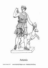Artemis Colouring Pages Greek Ancient Coloring Gods Greece Activityvillage God Drawing Village Activity Explore Drawings Statue Choose Board sketch template