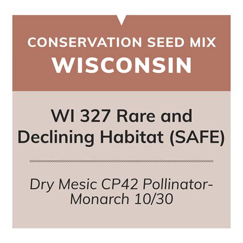 wi 327 rare and declining habitat safe dry mesic cp42 pollinator