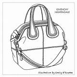 Bag Bags Drawings Handbags Sketch Designer Drawing Illustration Handbag Disegno Iconic Nightingale Givenchy Cad Borsa Fashion Purses Famous Purse Sac sketch template