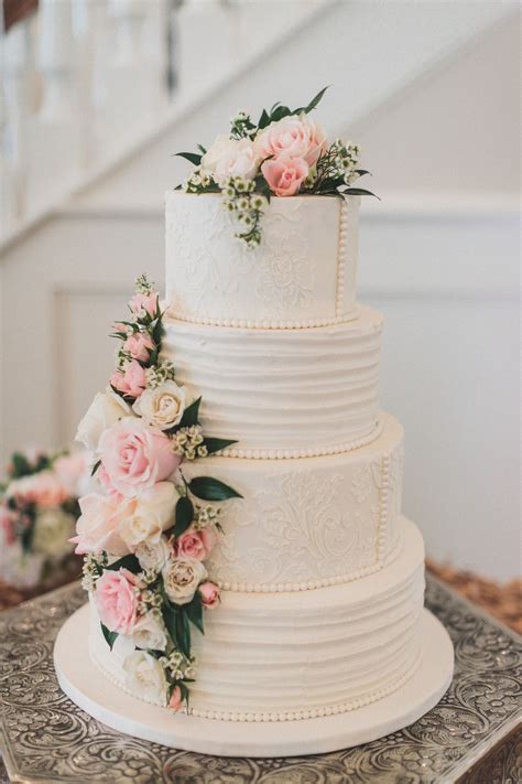 elegant wedding cake lace pearl wedding cake blush pink wedding cake  layer white