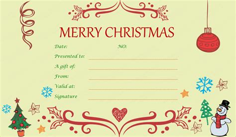 gift certificate templates   christmas shopping project