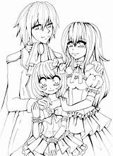 Family Anime Coloring Sketch Pages Portrait Template Deviantart sketch template