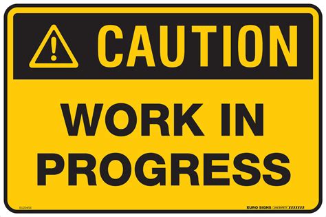 caution work  progress  poly euro signs  safety