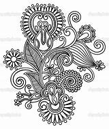 Coloring Pages Line Intricate Flower Draw Hand Original Designs Ornate Drawing Stock Vector Traditional Style Illustration Ukrainian Flowers Getdrawings Karakotsya sketch template
