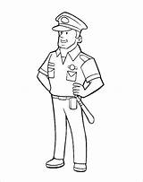 Policier Policeman Sympathique sketch template