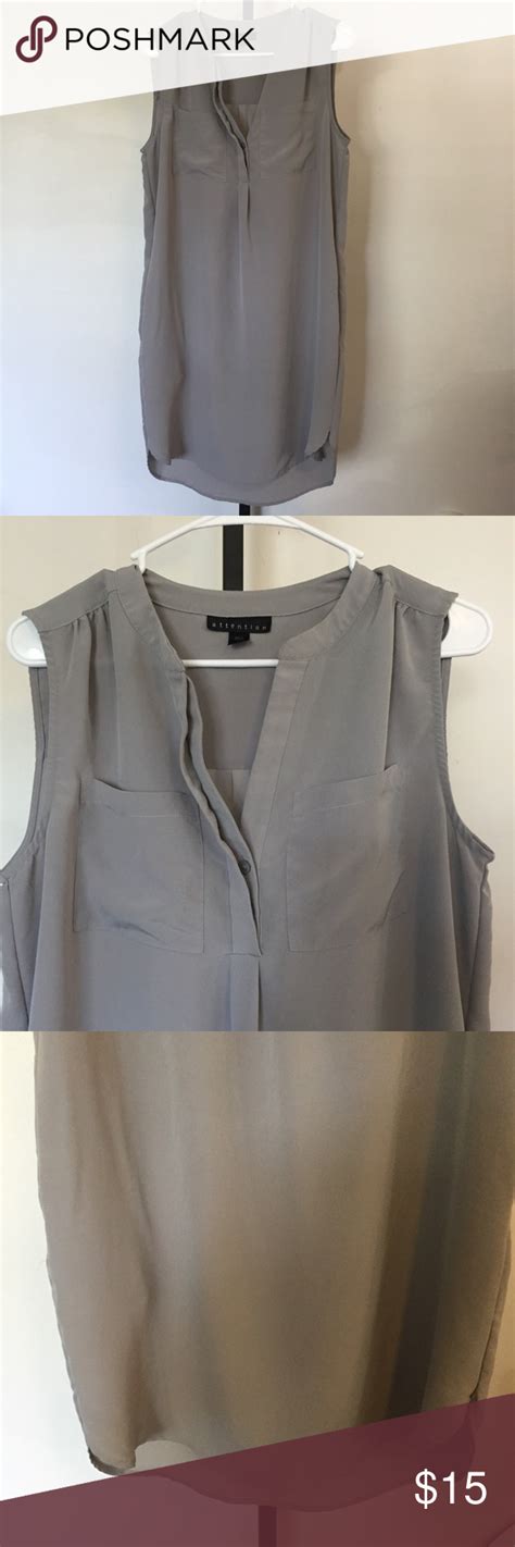 attention grey dress size medium good used condition no