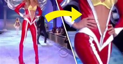 Victoria’s Secret Model Suffers Serious Wardrobe Fail In Red Leather
