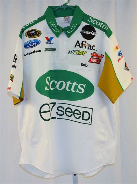 Carl Edwards Scotts Ez Seed Race Used Nascar Pit Crew Shirt Size Large