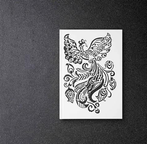 phoenix stencil reusable custom stencils  diy art craft etsy uk