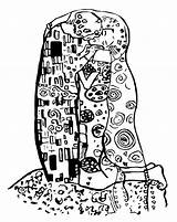 Klimt Gustav Beso sketch template