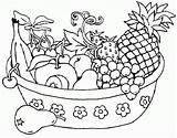 Coloring Fruit Basket Pages Print Printable Popular sketch template