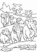 Coloring Herd Designlooter Jungle Pages Book Kidsdrawing Elephants sketch template