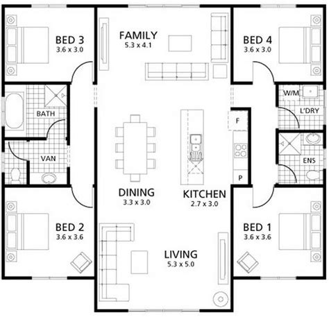 minimalist single story house plan   bedrooms   bathrooms cool house concepts