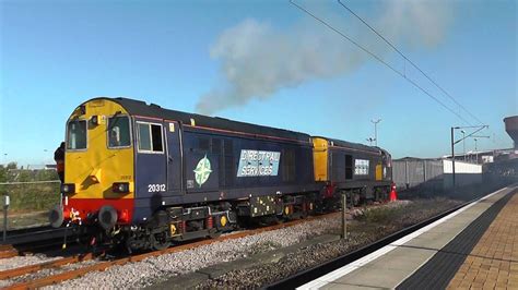 drs class 20 diesel locos nos 20312 and 20308 starting up at york 9th oct 2012 m2ts youtube