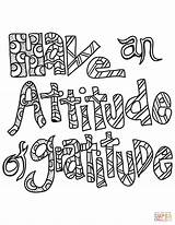 Attitude Gratitude Supercoloring Sztuka Drukuj sketch template