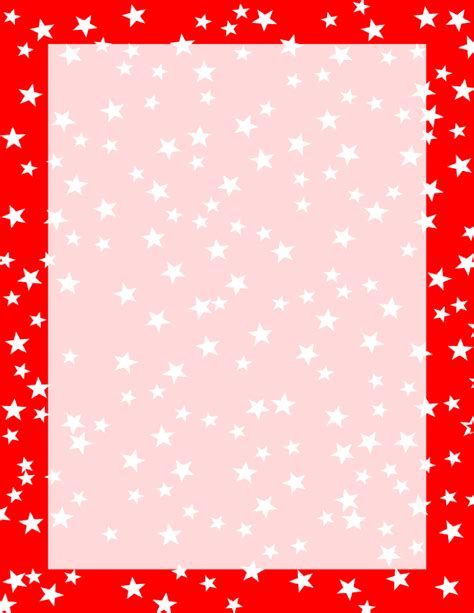 stars border red  white printable border printable frames borders