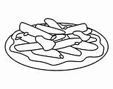 Macaroni Coloring Coloringcrew Pasta Food sketch template