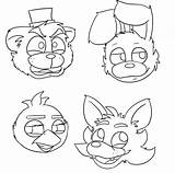 Fnaf Characters Coloring Pages Color Printable Getcolorings Pag sketch template