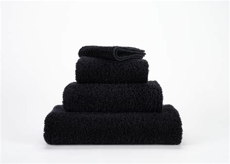 abyss super pile bath towels  mats black  hand towels