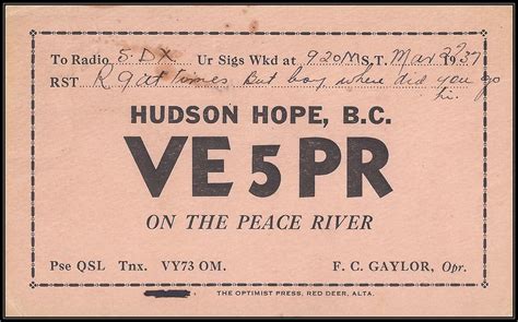 Vintage Ham Radio Qsl Postcard 30 March 1937 Ve 5pr
