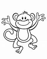 Monkey Coloring Printable Pages Kids Cartoon Sheet Print Animal Cute Book Children sketch template