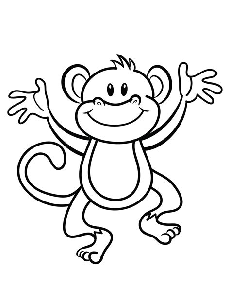 printable monkey coloring page monkey coloring pages monkey