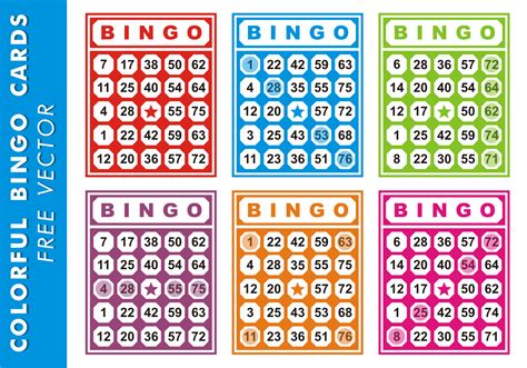 colorful bingo cards  vector  vector art  vecteezy