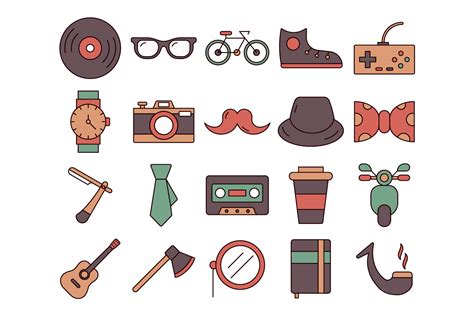 hipster vector  icon set graphicsurfcom