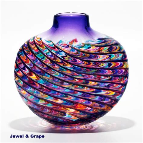 Coloured Glass Vases Optic Rib By Michael Trimpol Boha Glass