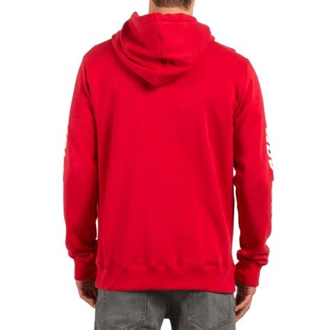 volcom true red supply stone red hoodie sweatshirt caphunterscom