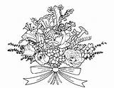 Coloring Pages Wedding Bouquet Flowers Flower Drawing Bunch Bouquets Printable Vintage Color Popular Someone Print sketch template