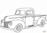 Ford Coloring 1940 Pickup Pages Clipart Deluxe Truck Old Printable Cars Coupe Drawing Classic Public sketch template