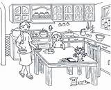 Coloring Clipart Table Pages Kitchen Wipe Colouring Kids Wiping Color Clipground Print Cooking Onlycoloringpages sketch template