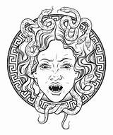 Medusa Gorgon Testa Gorgoneion Tatuaggio Greek Myth Disegnata Deaths Moths Schermo Stampa Funziona Punto Kopf Graphicriver Snakes sketch template