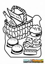 Coloring Picnic Food Pages Getcolorings sketch template