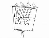 Chicken Fried Kfc Pages Coloring Sketch Template Bucket Drawing Paintingvalley sketch template