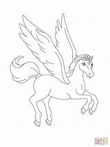 Coloring Flying Pegasus Horse Pages Color Printable Pony Kids Unicorn Colouring Little Incredible Drawing Print sketch template