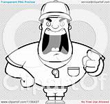 Coach Yelling Pointing Man Cartoon Tough Clipart Coloring Outlined Cory Thoman Vector Clipartof sketch template