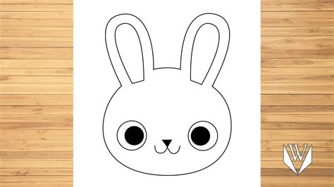 draw cute rabbit face step  step easy draw