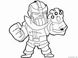 Thanos Avengers Chibi Gauntlet Coloring4free sketch template