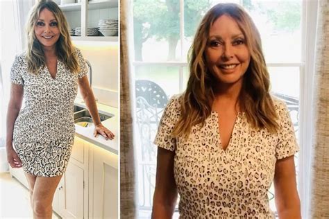 carol vorderman 59 shows off her famous curves in leopard print mini