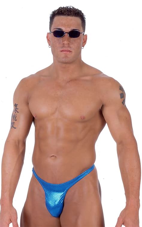 Smooth Pouch T Back Thong Swimsuit In Ocean Blue Mystique