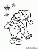 Pooh Coloring Winnie Pages Colorkid Christmas Snowflakes sketch template