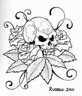 Coloring Pages Skull Tattoo Printable Skulls Roses Cool Punk Tattoos Rock Rose Book Weed Bones Adult Designs Color Print Getcolorings sketch template